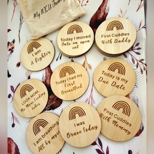Little Bobo ~ NICU Milestone Wood Cards 🌈ヾ(＠＾▽＾＠)ﾉ Preemie gift